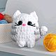 Игрушка  мягкая  кот, белый котенок. Амигуруми куклы и игрушки. Игрушки  от Натальи  Малыши для души. Интернет-магазин Ярмарка Мастеров.  Фото №2