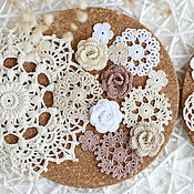 Цветы и флористика handmade. Livemaster - original item A set of knitted flowers in openwork. Handmade.