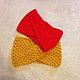 Knitted turban-scarf of bright red color. Bandage. allabarinova. My Livemaster. Фото №4