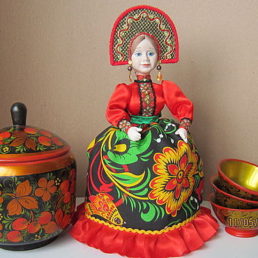 Кукла на чайник Хохлома. . Куклы и игрушки ручной работы - Ярмарка Мастеров Куклы и игрушки ручной работы. Ярмарка Мастеров - ручная работа Кукла на чайник Хохлома. Handmade.