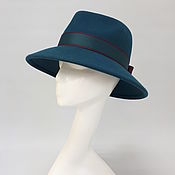 Аксессуары handmade. Livemaster - original item Fedora Women`s Hat. Color: sea wave. Handmade.