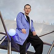 Мужская одежда handmade. Livemaster - original item Waterproof raincoat Long with buttons breathable with hood. Handmade.
