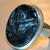 Кольцо аметист зелёный-празеолит-серебро 925