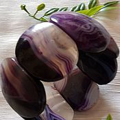 Украшения handmade. Livemaster - original item Bracelet made of large Agate in black-purple-white tones. Handmade.