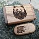 Wooden flash drive with engraving in a box, gift made of wood, usb, Flash drives, Barnaul,  Фото №1