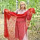  Delicate delicate down shawl-cobweb color burgundy. Shawls. Down shop. My Livemaster. Фото №6