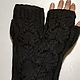 Order 167 long fingerless gloves, light grey. HOBBIMANIYA. Livemaster. . Mitts Фото №3