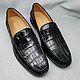 Loafers made of genuine crocodile leather, black color!, Loafers, St. Petersburg,  Фото №1