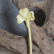 Украшения handmade. Livemaster - original item Wooden Hair pin "Clover" from Dalbergia. Handmade.