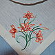 Салфетка льняная "Цветущий сад.Лилии". Салфетки. Анна Смирнова (embroiderylinen). Интернет-магазин Ярмарка Мастеров.  Фото №2