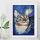 Painting cat portrait of a cat in oil 40h30. Pictures. Yulia Berseneva ColoredCatsArt. My Livemaster. Фото №5