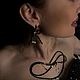 Серьги - бантики из чёрной шпинели. Серьги классические. YM - украшения ручной работы от Юлии Малышевой. Интернет-магазин Ярмарка Мастеров.  Фото №2