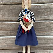 Портретная кукла в стиле Тильда Фигуристка-2