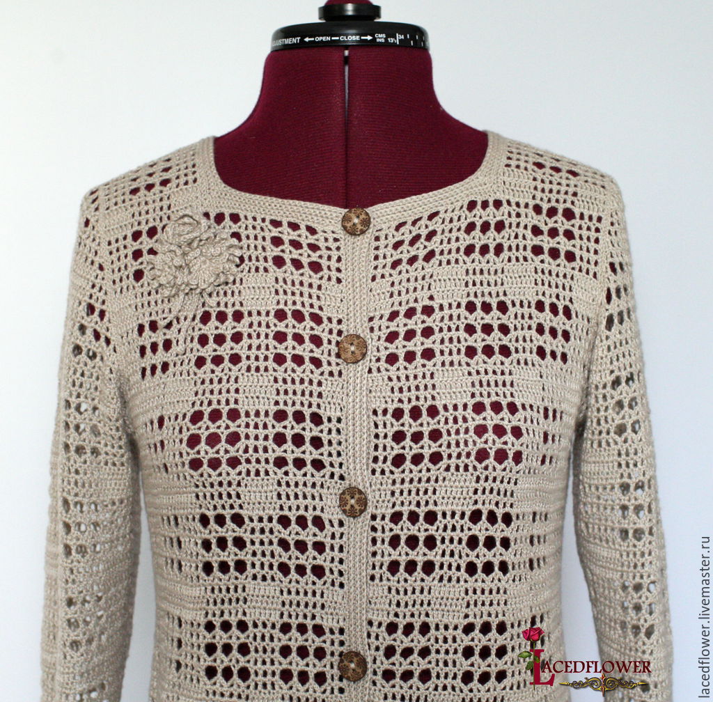 Cashmere! Silk! Jacket crochet 'crochet cell -2', Suit Jackets, Permian,  Фото №1