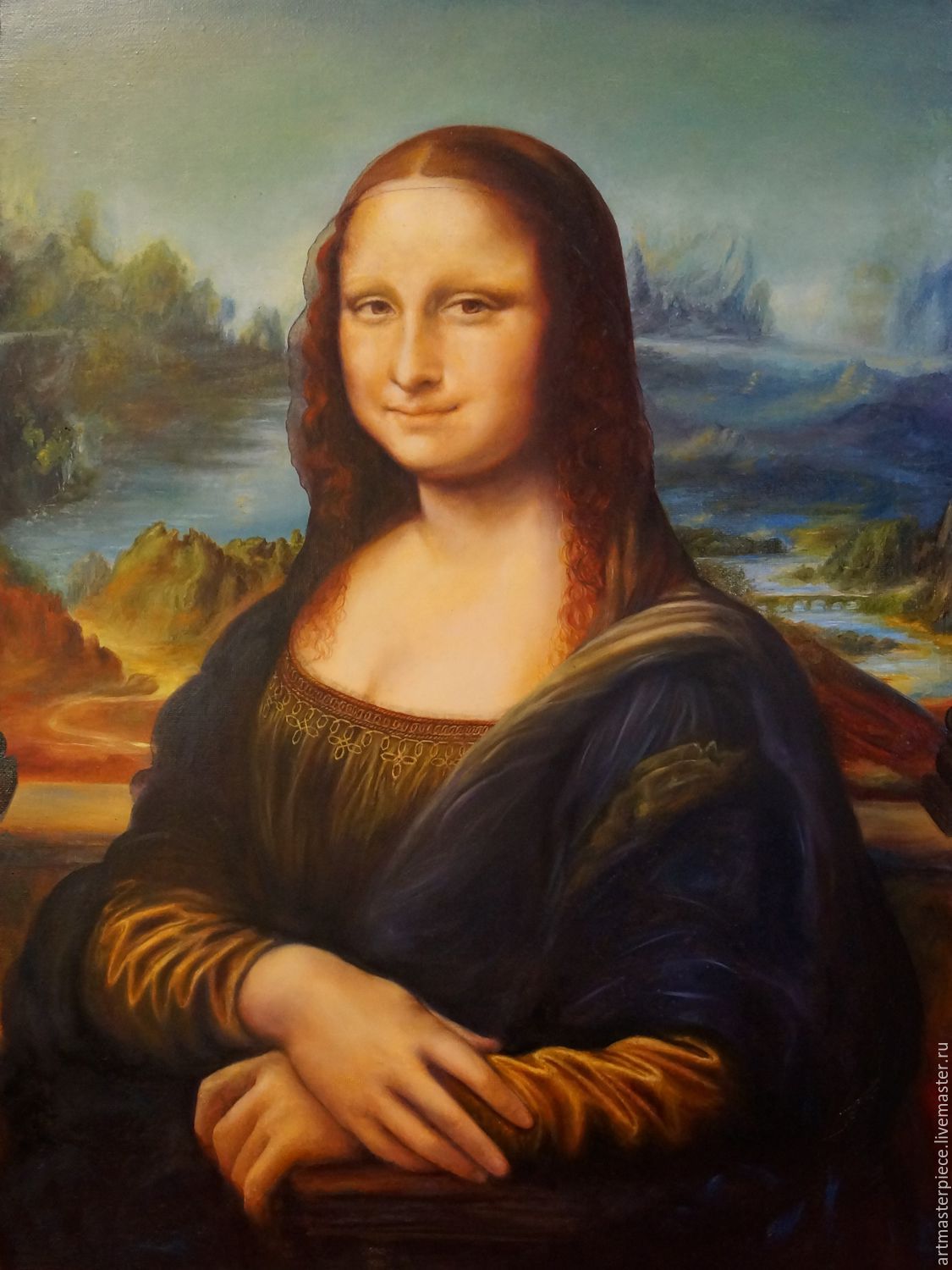 Мона Лиза. Леонардо да Винчи. Ручная копия маслом, 60х80 см 