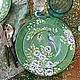 Painted porcelain tea Set Chinoiserie Emerald, Plates, Kazan,  Фото №1