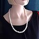 Pearl necklace,60 cm,natural cultured pearls, Vintage necklace, Moscow,  Фото №1
