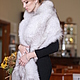 Меховая накидка палантин из песца (перфорация) Polar fox fur cape pelerine