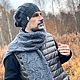 Шапка и шарф вязаные Комплект ДЕРИЛ/ШЭЛДОН  серый мужской, Комплекты головных уборов, Санкт-Петербург,  Фото №1
