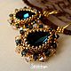 Серьги ручной работы из бисера и кристаллов Swarovski Диана