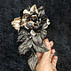Rose silk brooch 'Evening in gold'. Brooches. natalya-4 (natalya-4). Online shopping on My Livemaster.  Фото №2