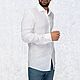 Рубашка мужская классическая белого оттенка. Рубашки мужские. Alviella | ATELIER. Интернет-магазин Ярмарка Мастеров.  Фото №2