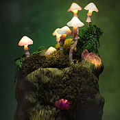 Ночник с тропическими грибами и минералами