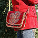 Женская сумка  "Барокко" красная, Классическая сумка, Краснодар,  Фото №1