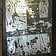 Painting with silver enamel on a dark 'Reflection' 50h40 h1,5.  cm. Pictures. Larisa Shemyakina Chuvstvo pozitiva (chuvstvo-pozitiva). Интернет-магазин Ярмарка Мастеров.  Фото №2