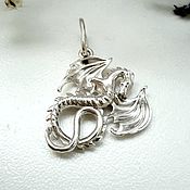 Украшения handmade. Livemaster - original item Pendant: Dragon pendant in 925 silver (P17). Handmade.