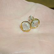 Украшения handmade. Livemaster - original item Aquamarine Circle Poussette earrings (Transbaikalia) in silver 925 gold 999. Handmade.