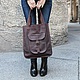 bag handmade of genuine leather with a large pocket, Classic Bag, Moscow,  Фото №1