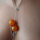 Amber. Two balls pendant Silver 875 Vintage 60s, Vintage pendants, Moscow,  Фото №1