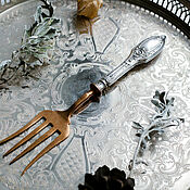 Винтаж handmade. Livemaster - original item Antique Silver Serving Fork France. Handmade.