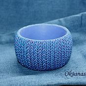 Украшения handmade. Livemaster - original item Knitted melange blue bracelet, earrings as a gift. Handmade.