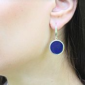 Украшения handmade. Livemaster - original item Earrings with blue enamel made of 925 SER0005 silver. Handmade.