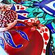 Круглая картина "Гранатовый цветок" оберег в дом Глаз. Картины. Декоративные тарелки Тани Шест. Ярмарка Мастеров.  Фото №5