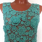 Одежда handmade. Livemaster - original item Sundress Irish lace turquoise coolness. Handmade.