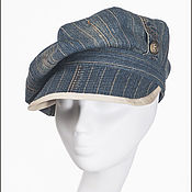 Аксессуары handmade. Livemaster - original item Denim cap.Caps.Kepi.Cap with visor.Eight-link.Cap.. Handmade.