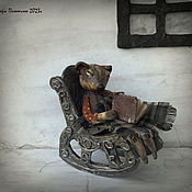 Куклы и игрушки handmade. Livemaster - original item A dozing mouse in a rocking chair. Handmade.