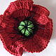 FLOWERS KNITTED applique volumetric poppies, chamomiles. Applications. Gala Devi (crochet design). My Livemaster. Фото №5