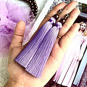 Серьги-кисти Inspiration фиолетовые лиловые черничные пурпурные