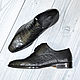 Derby made of genuine crocodile leather, in black. Shoes. SHOES&BAGS. My Livemaster. Фото №5