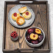 Посуда handmade. Livemaster - original item A tray of Breakfast from the dark ash. Handmade.