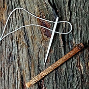Материалы для творчества handmade. Livemaster - original item Bone needle for sewing. A bone needle in a bamboo case.. Handmade.