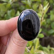 Украшения handmade. Livemaster - original item Silver ring with natural black agate. Handmade.
