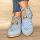 Order Knitted boots with lacing, blue cotton. florina34. Livemaster. . Boots Фото №3