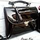 Кожаный портфель "Black..in style". Портфель. Кожаный эксклюзив (designkess). Ярмарка Мастеров.  Фото №4