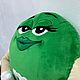 Мягкая игрушка зеленая m&m’s / эмэмдемс / персонаж  конфеты. Мягкие игрушки. Галина Додонова. Ярмарка Мастеров.  Фото №6