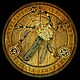 Руническая мельница-малышка, темная ручка с рогатым лесным богом, Руны, Симферополь,  Фото №1